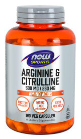 NOW Arginine 500 mg & Citrulline 250 mg 120 капс