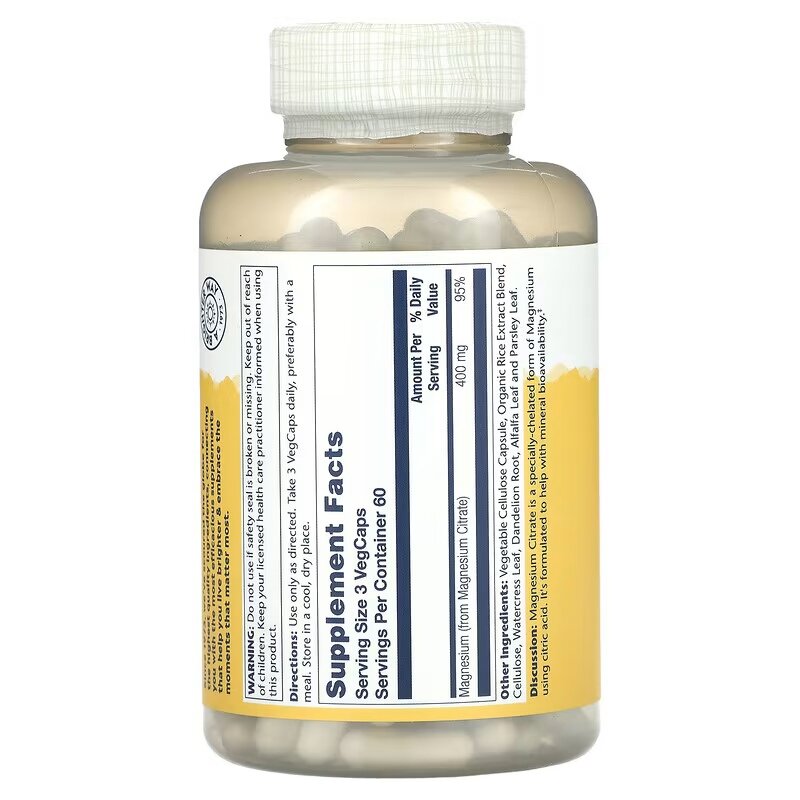 Solaray Magnesium Citrate 400 mg 180 caps