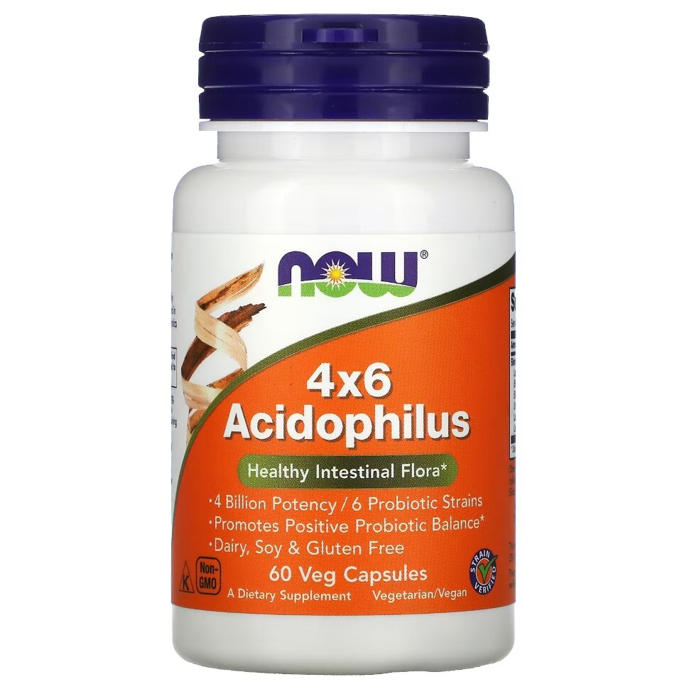 NOW 4x6 Acidophilus 60 caps
